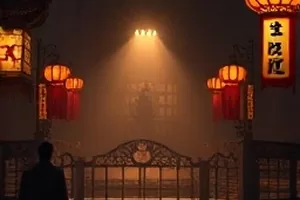 夜航日志剧中游船靠岸时的城市灯光画面